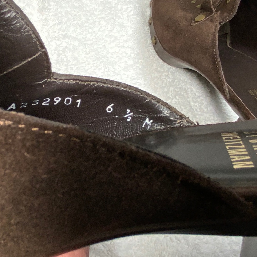 Stuart Weitzman Brown Studded Slip On Mules - 6.5 - Picture 14 of 14